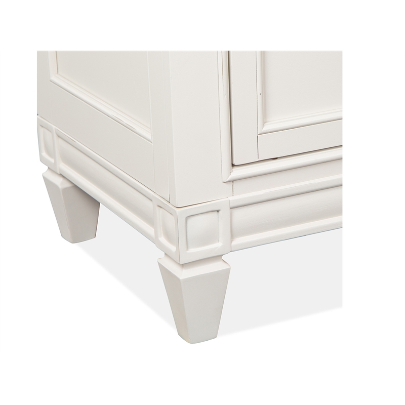 Bowery Hill Egg Shell White Dresser With Landscape Mirror and Bail Pulls