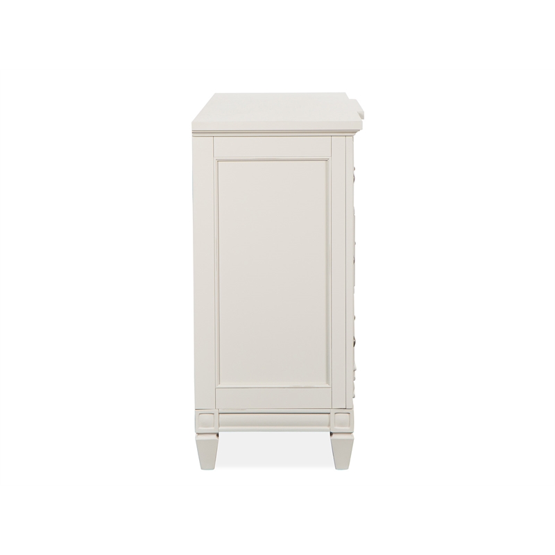 Bowery Hill Egg Shell White Dresser With Landscape Mirror and Bail Pulls