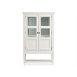 Bowery Hill Display Cabinet in Egg Shell White With Glass Doors