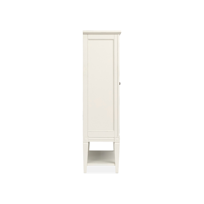 Bowery Hill Display Cabinet in Egg Shell White With Glass Doors