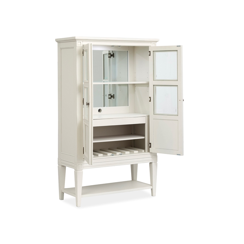Bowery Hill Display Cabinet in Egg Shell White With Glass Doors