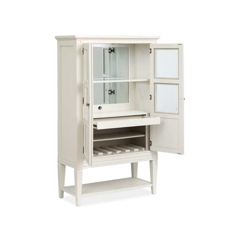 Bowery Hill Display Cabinet in Egg Shell White With Glass Doors