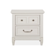 Bowery Hill 2-Drawer Nightstand in Egg Shell White With Bail Pulls