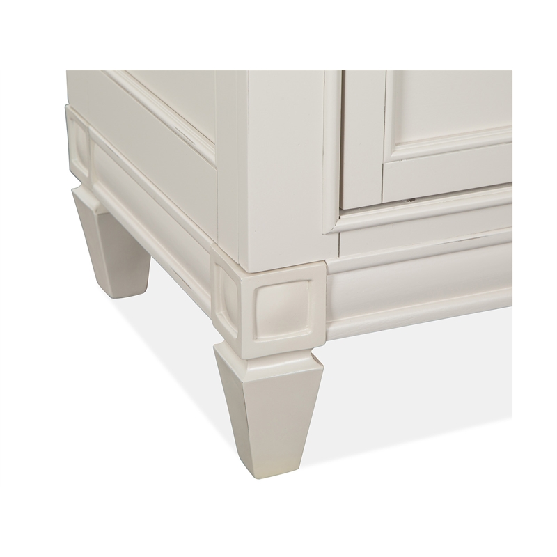 Bowery Hill 2-Drawer Nightstand in Egg Shell White With Bail Pulls