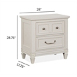 Bowery Hill 2-Drawer Nightstand in Egg Shell White With Bail Pulls