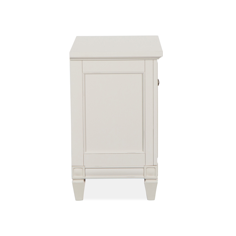 Bowery Hill 2-Drawer Nightstand in Egg Shell White With Bail Pulls
