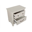 Bowery Hill 2-Drawer Nightstand in Egg Shell White With Bail Pulls