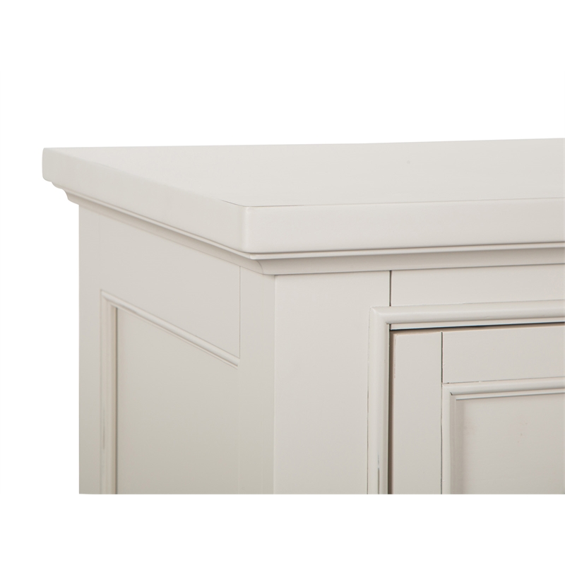 Bowery Hill 2-Drawer Nightstand in Egg Shell White With Bail Pulls