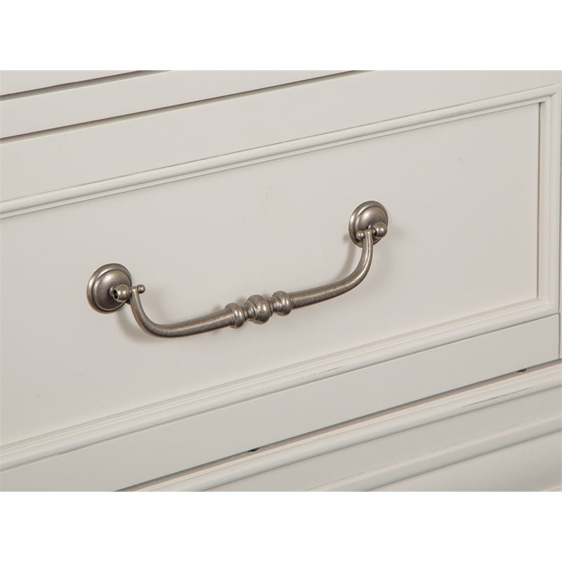 Bowery Hill 2-Drawer Nightstand in Egg Shell White With Bail Pulls