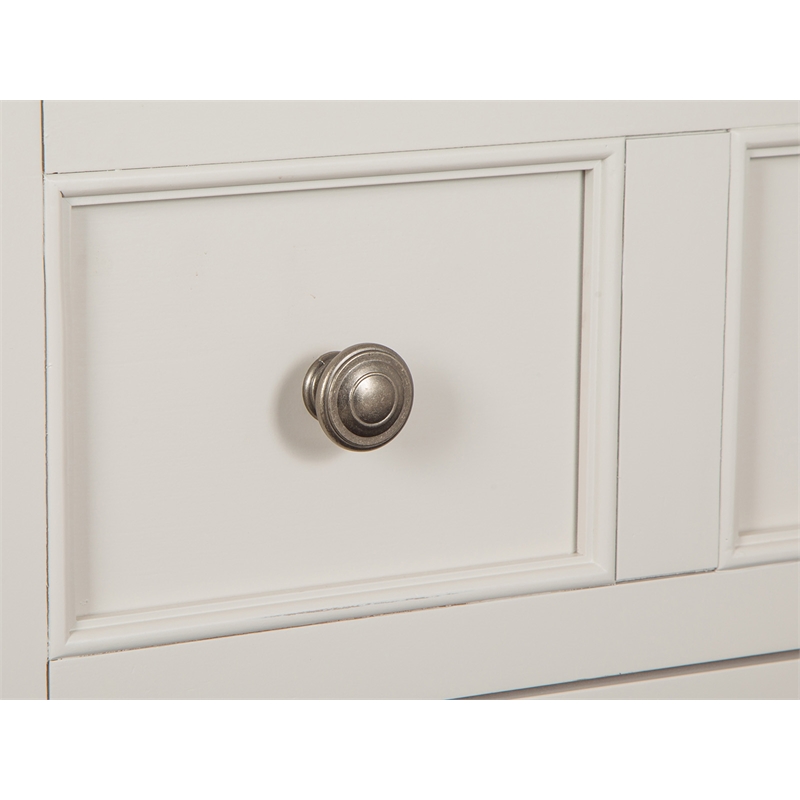 Bowery Hill 2-Drawer Nightstand in Egg Shell White With Bail Pulls
