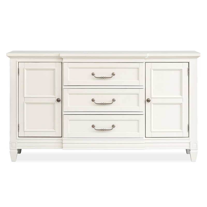 Bowery Hill Buffet in Egg Shell White With Felt Lined Drawer