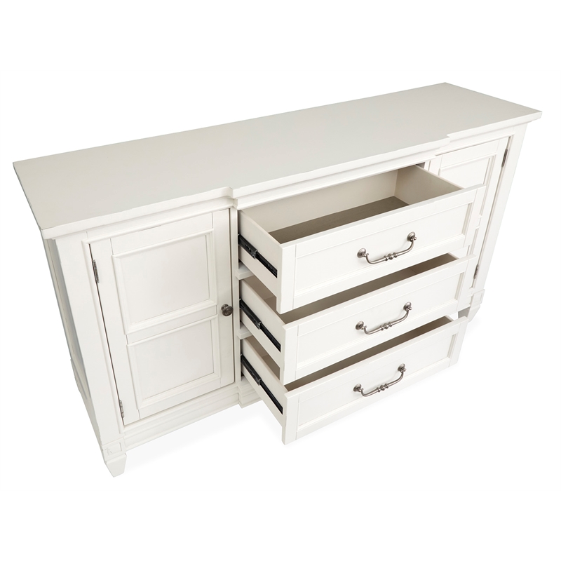 Bowery Hill Buffet in Egg Shell White With Felt Lined Drawer