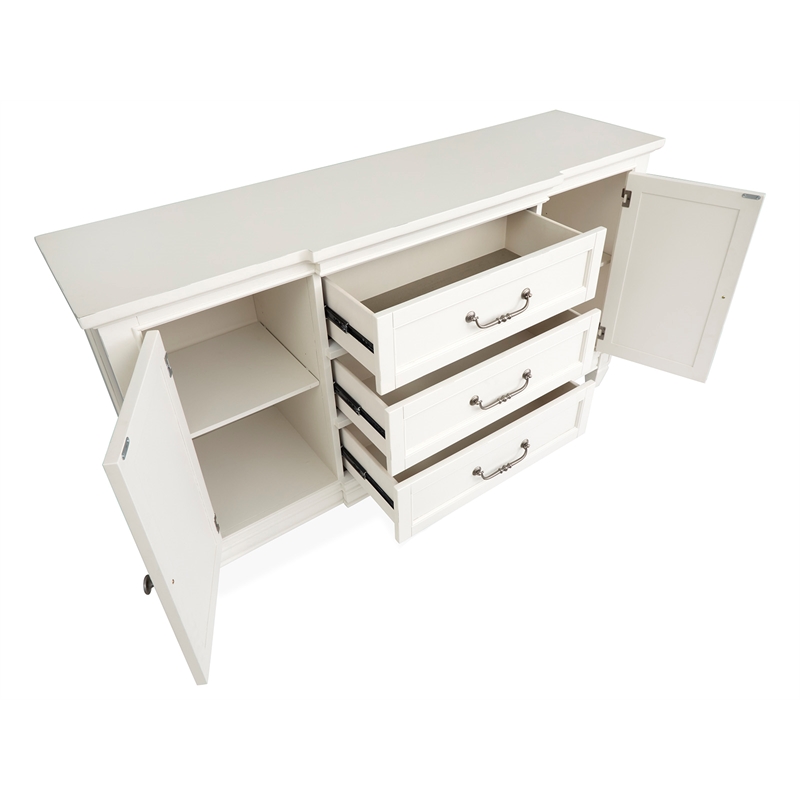 Bowery Hill Buffet in Egg Shell White With Felt Lined Drawer