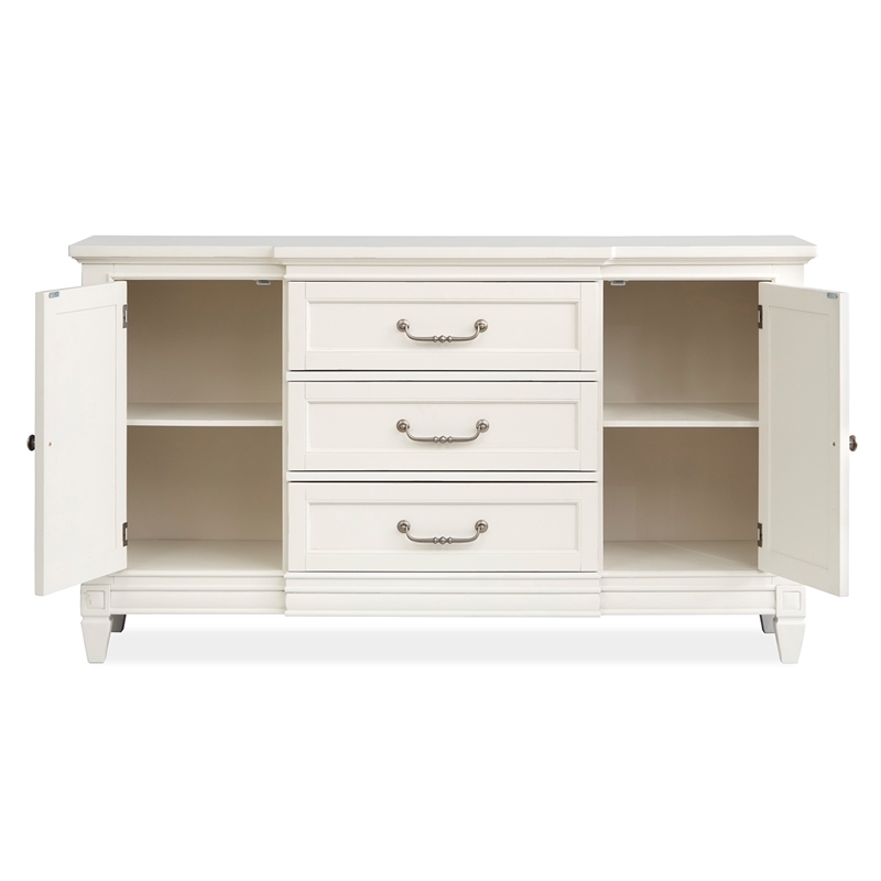 Bowery Hill Buffet in Egg Shell White With Felt Lined Drawer