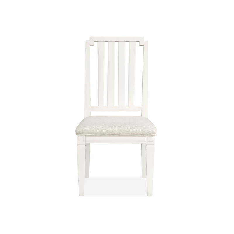 Bowery Hill Upholstered Side Chair 2-Pack in Egg Shell White