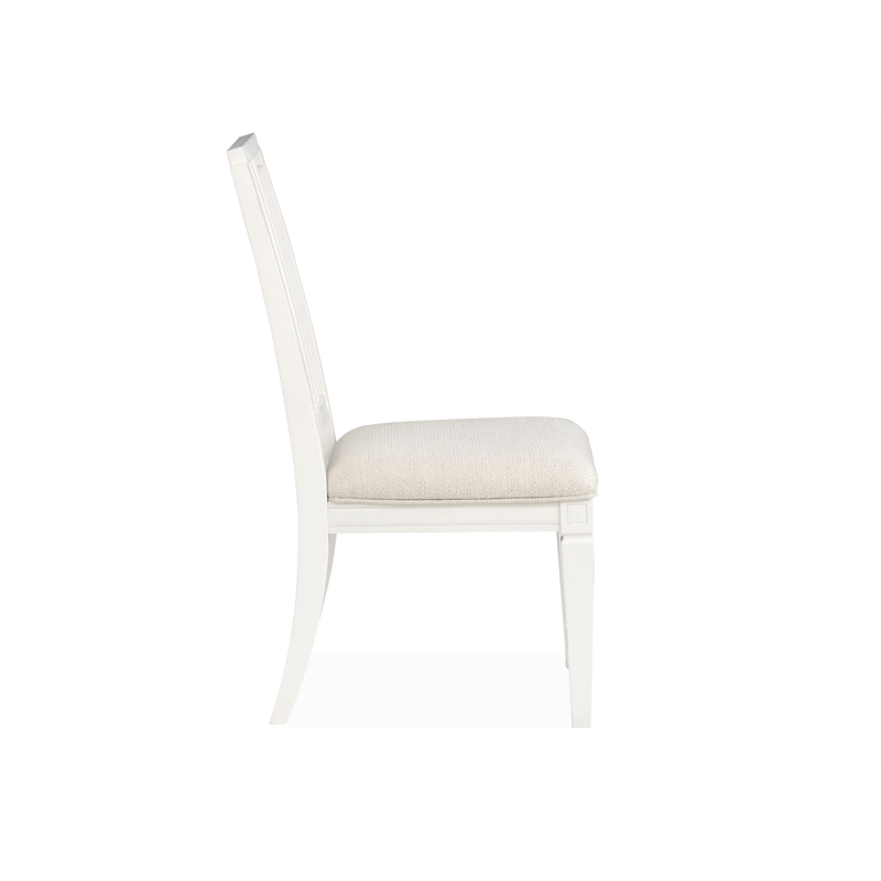 Bowery Hill Upholstered Side Chair 2-Pack in Egg Shell White