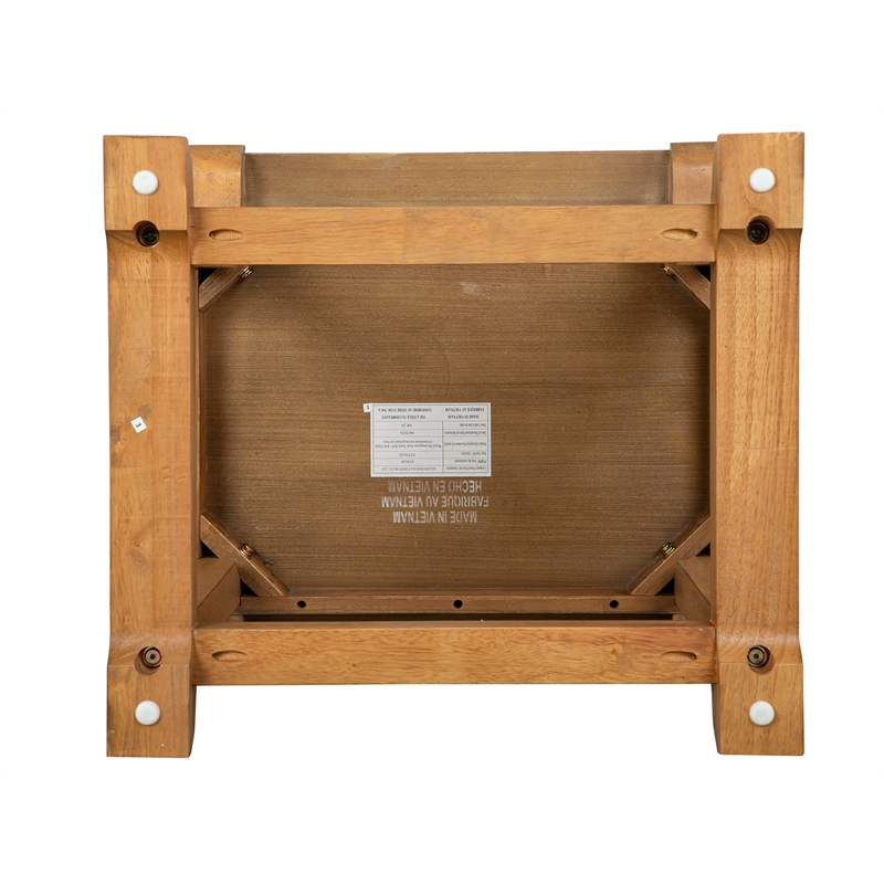 Bowery Hill Rectangular End Table in Belgian Wheat With Wood Stretcher