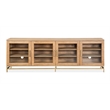 Bowery Hill Belgian Wheat Large Console With Glass Doors and Metal Base