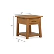 Bowery Hill Belgian Wheat Drawer End Table With Fixed Wood Shelf