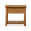 Bowery Hill Belgian Wheat Drawer End Table With Fixed Wood Shelf