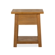 Bowery Hill Belgian Wheat Drawer End Table With Fixed Wood Shelf