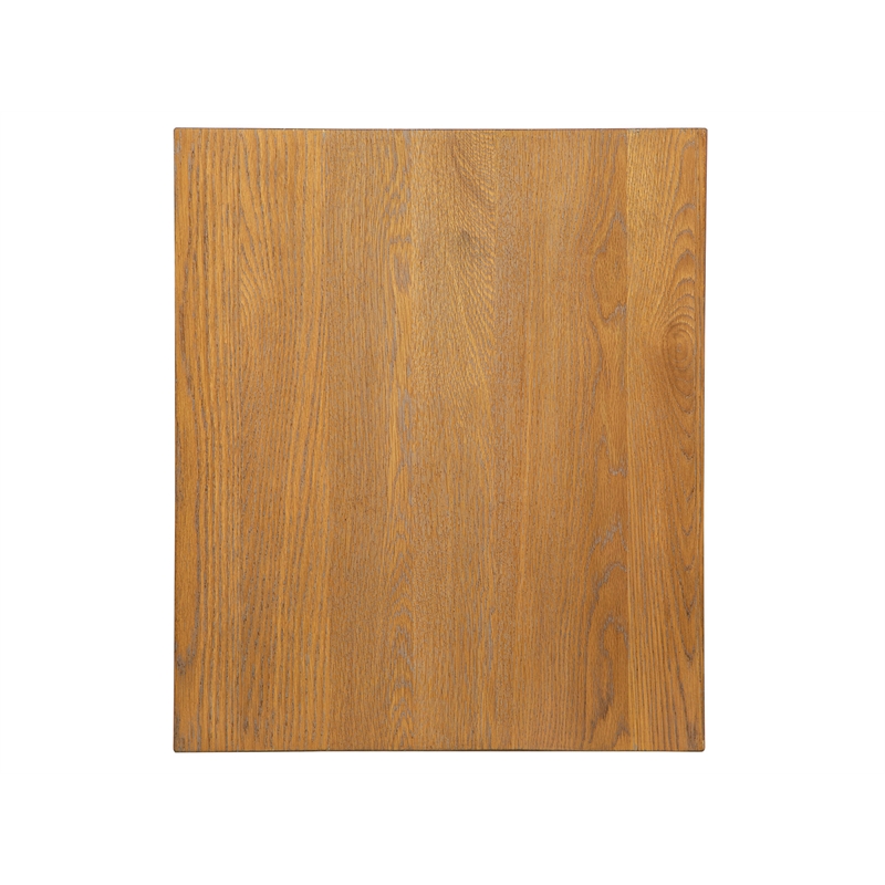 Bowery Hill Belgian Wheat Drawer End Table With Fixed Wood Shelf