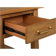 Bowery Hill Belgian Wheat Drawer End Table With Fixed Wood Shelf