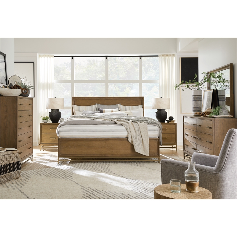 Bowery Hill Belgian Wheat/Coffee Bean 6-Drawer Dresser With Mirror