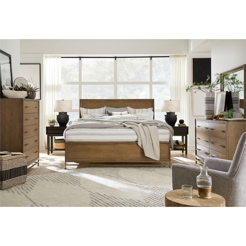 Bowery Hill Belgian Wheat/Coffee Bean 6-Drawer Dresser With Mirror