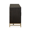 Bowery Hill Coffee Bean Large Console With Glass Doors and Metal Base