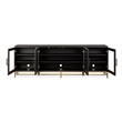 Bowery Hill Coffee Bean Large Console With Glass Doors and Metal Base