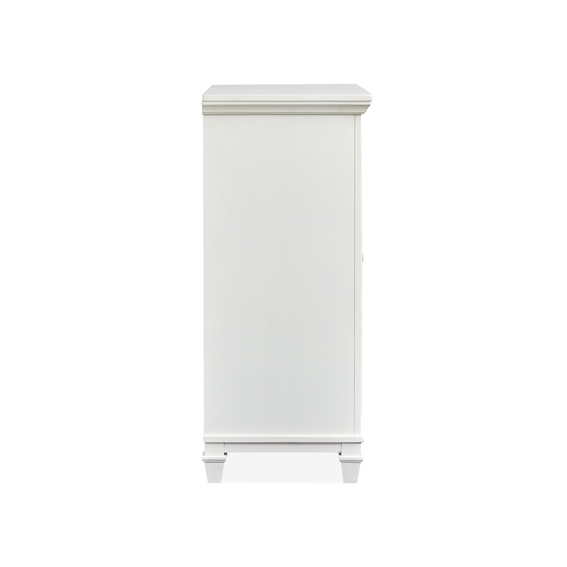 Bowery Hill 1-Door Bedroom Chest in White Dove With 4 Drawers