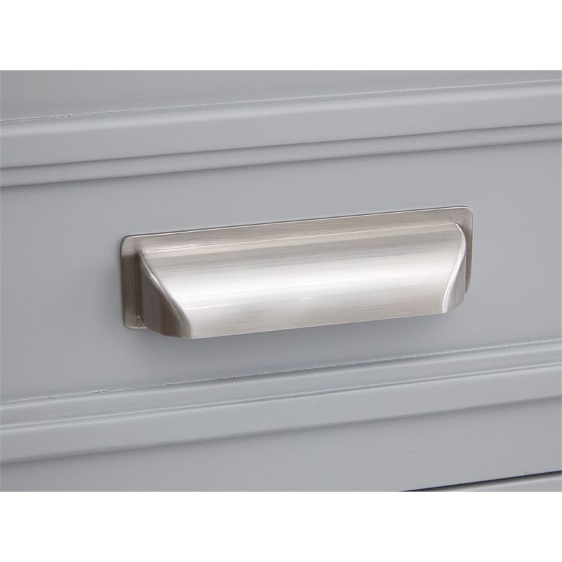 Bowery Hill Server in Harbor Gray With Louvered Design and Felt Drawer