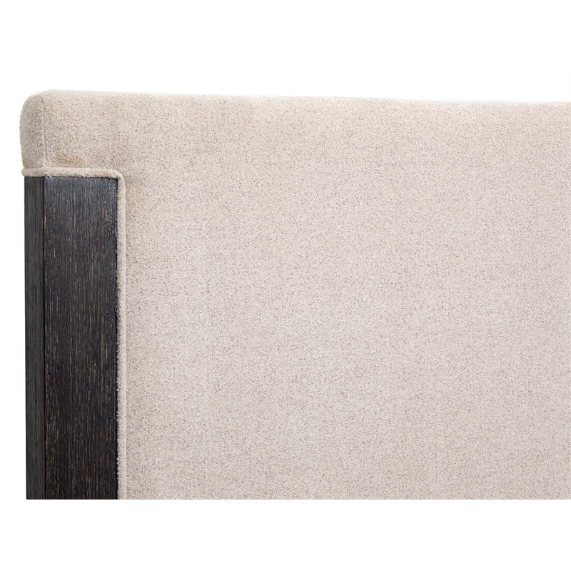 Bowery Hill Contemporary Queen Upholstered Panel Bed in Ravenwood Black