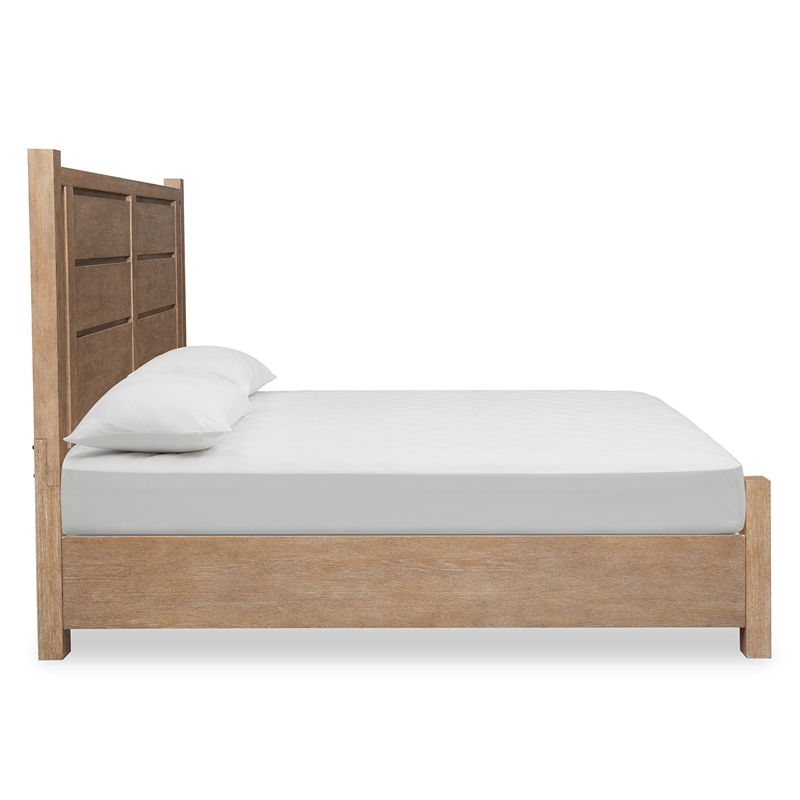 Bowery Hill King Panel Storage Bed in Sierra Brown With 2 Drawers