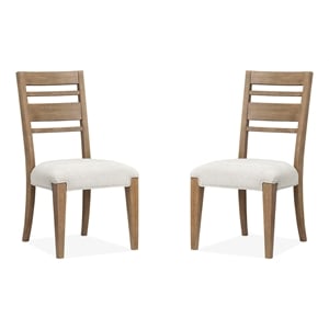 Bowery Hill Contemporary Upholstered Side Chair 2-Pack in Sierra Brown