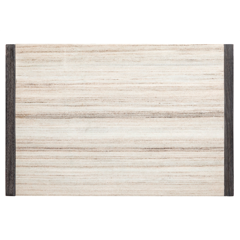 Bowery Hill Ravenwood Black Drawer Nightstand With Marble Top