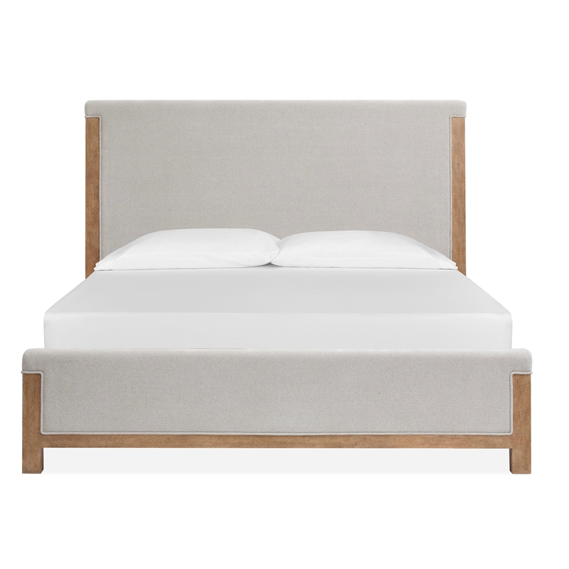 Bowery Hill Contemporary Queen Upholstered Panel Bed in Sierra Brown