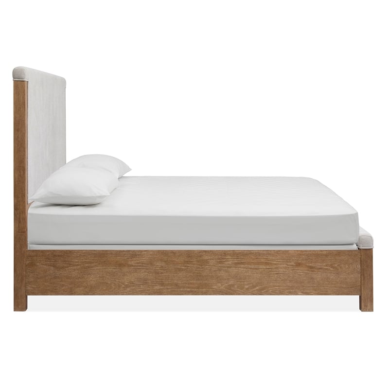 Bowery Hill Contemporary Queen Upholstered Panel Bed in Sierra Brown