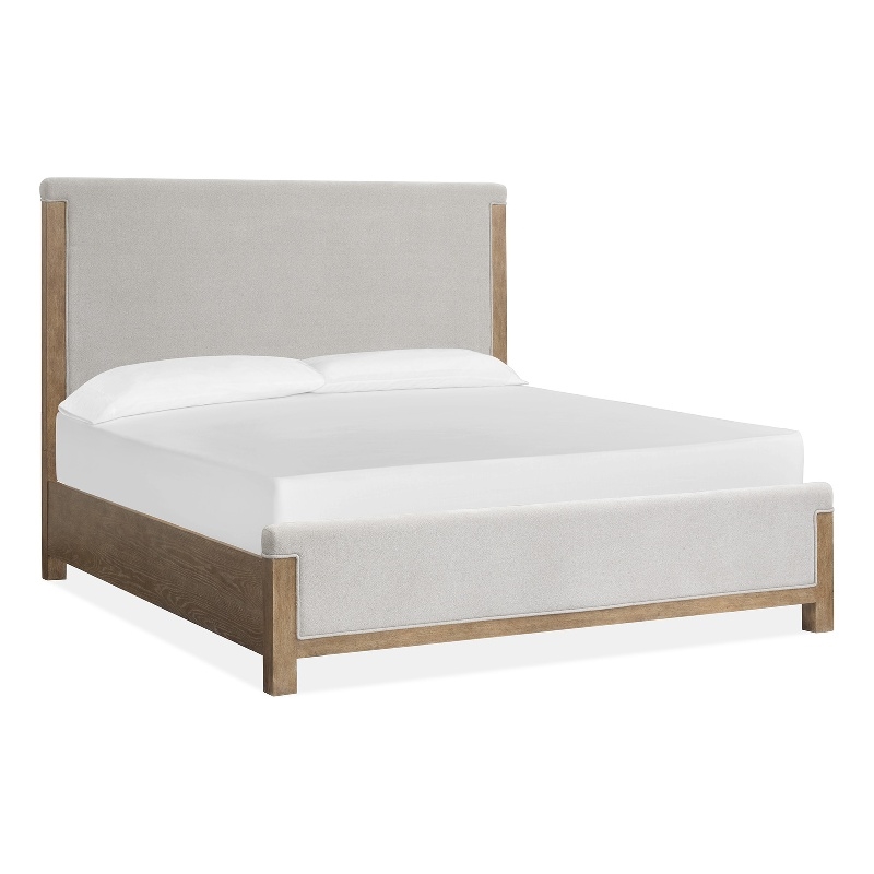 Bowery Hill Contemporary Queen Upholstered Panel Bed in Sierra Brown