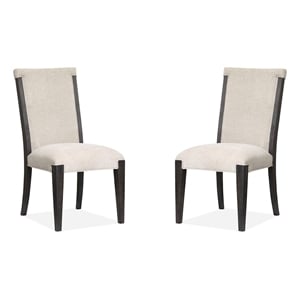 Bowery Hill Upholstered Side Chair 2-Pack in Ravenwood Black