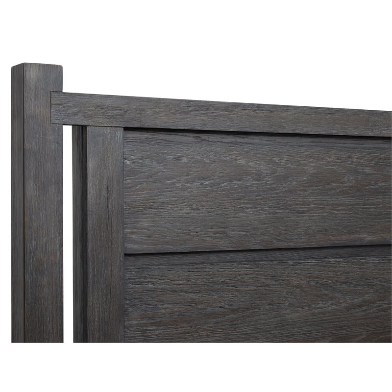 Bowery Hill Queen Panel Bed in Ravenwood Black With Bronze Hardware