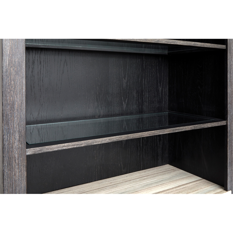 Bowery Hill Display Cabinet in Ravenwood Black With LED Lighting