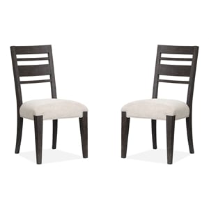 Bowery Hill Upholstered Side Chair 2-Pack in Ravenwood Black