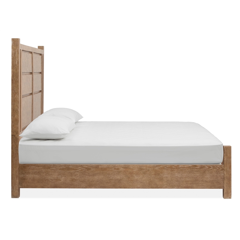 Bowery Hill King Panel Bed in Sierra Brown With Bronze Hardware