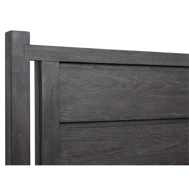Bowery Hill Queen Panel Storage Bed in Ravenwood Black With 2 Drawers