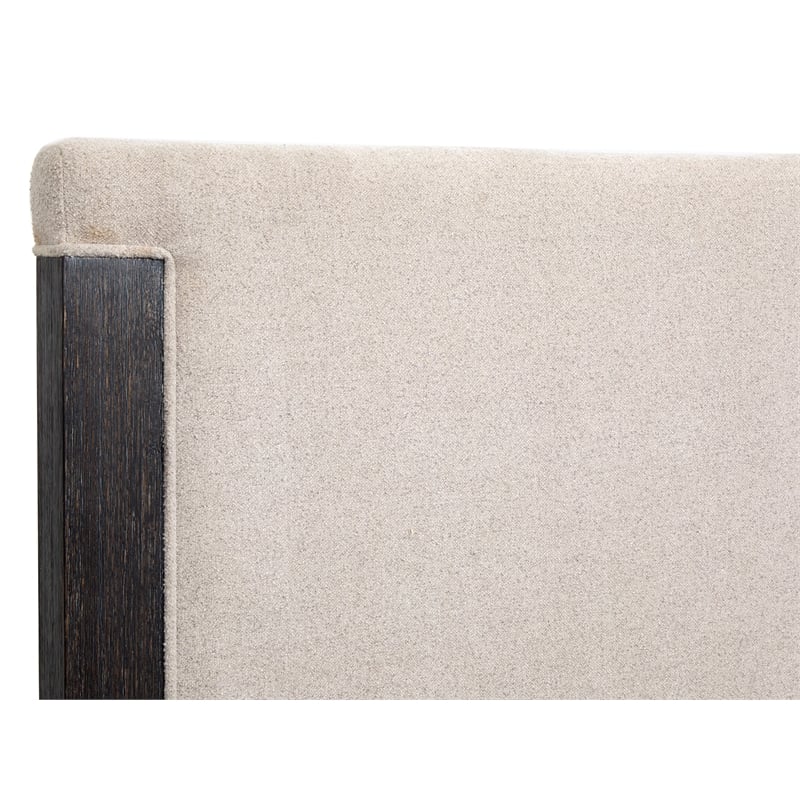 Bowery Hill Queen Upholstered Panel Storage Bed in Ravenwood Black
