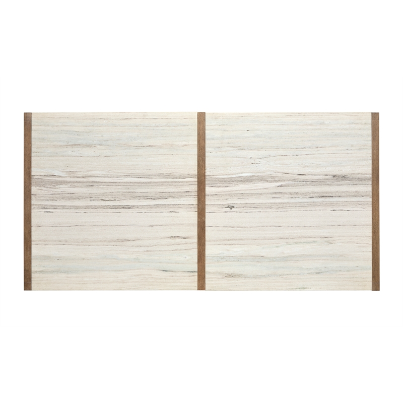 Bowery Hill Rectangular Dining Table in Sierra Brown With Marble Top