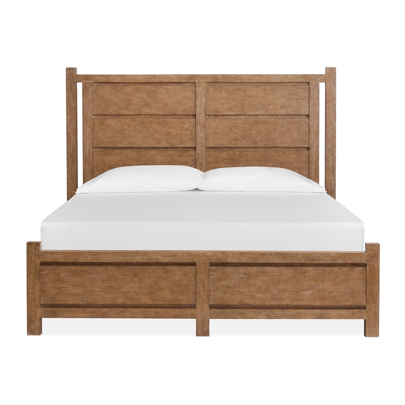 Bowery Hill Queen Panel Bed in Sierra Brown With Bronze Hardware