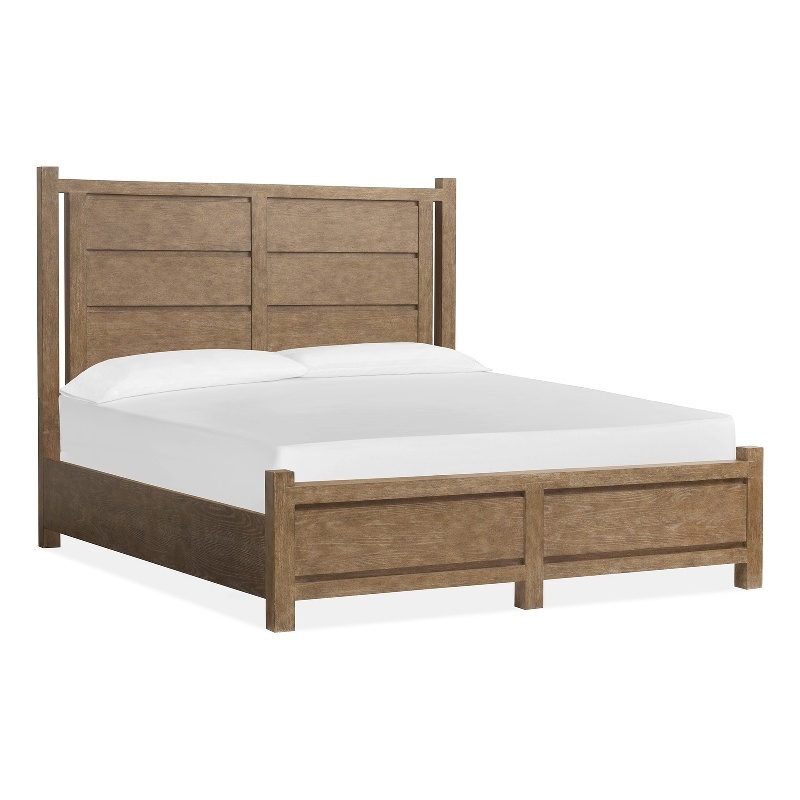 Bowery Hill Queen Panel Bed in Sierra Brown With Bronze Hardware
